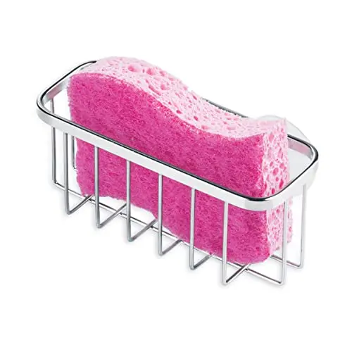 iDesign Gia stainless steel sponge holder with suction cups