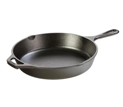 Lodge 10.25 inch cast iron skillet with single steak cooking
