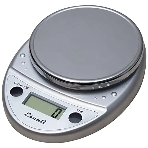 Escali Primo digital kitchen scale in chrome finish