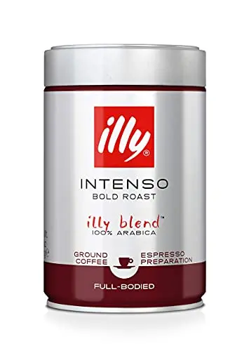 Illy Intenso ground espresso coffee can