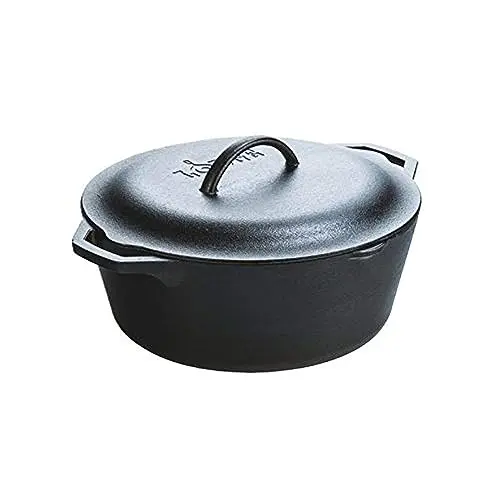 Lodge traditional cast iron Dutch oven with self-basting lid