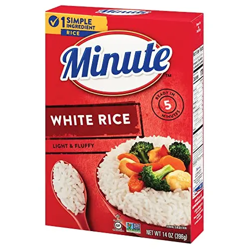 Minute instant white rice box
