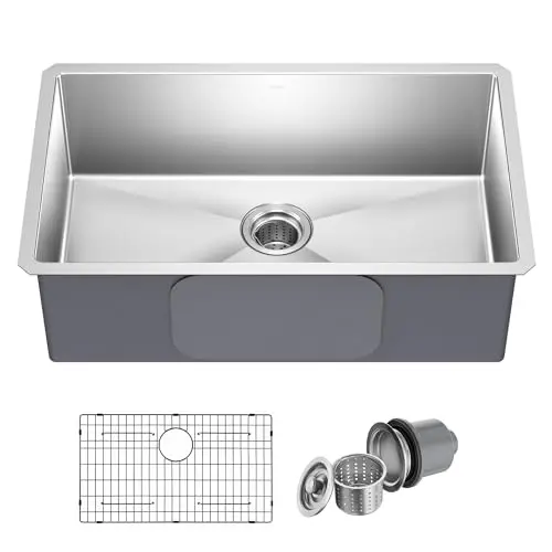KRAUS Standart Pro 30-inch undermount stainless steel kitchen sink with rounded corners
