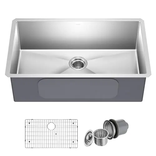 KRAUS Standart Pro 32-inch Undermount Single Bowl Stainless Steel Kitchen Sink