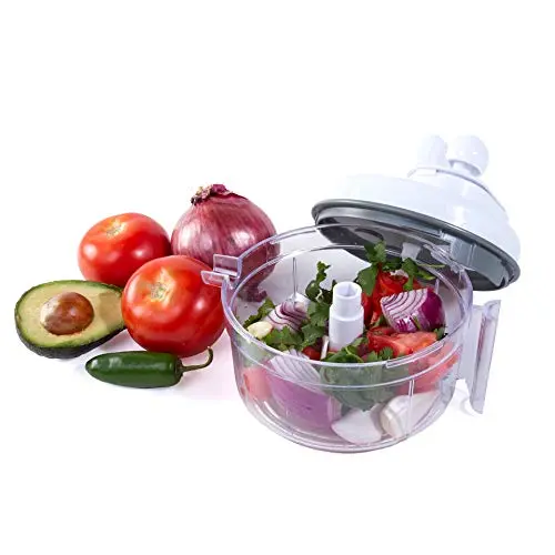 Salsa Master manual food processor with crank handle