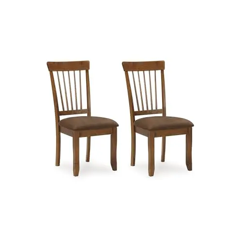 Signature Design by Ashley rustic dining chairs with spindle backs