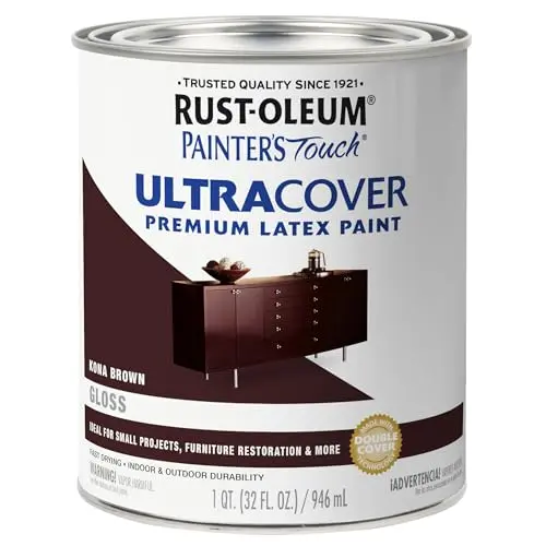 Rust-Oleum gloss kona brown paint can for kitchen accent walls