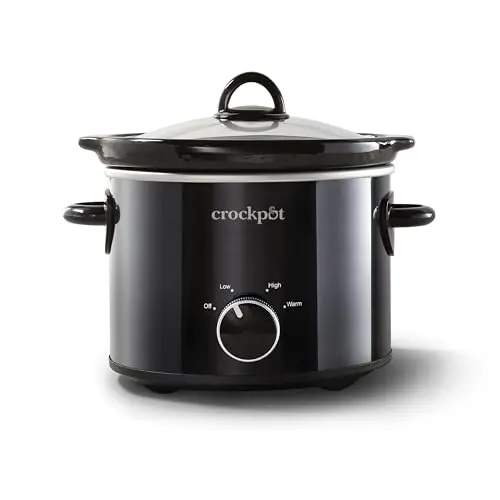 Crock-Pot 2-quart round slow cooker in black with glass lid