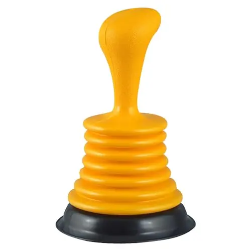 PlumbCraft yellow mini drain plunger with bellows design