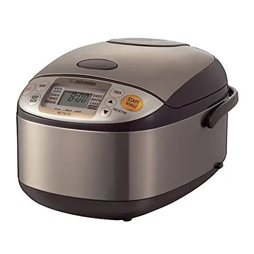 Zojirushi NS-TSC10 rice cooker with stainless steel exterior