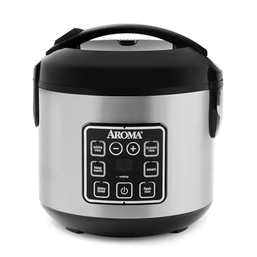AROMA digital rice cooker with stainless steel exterior