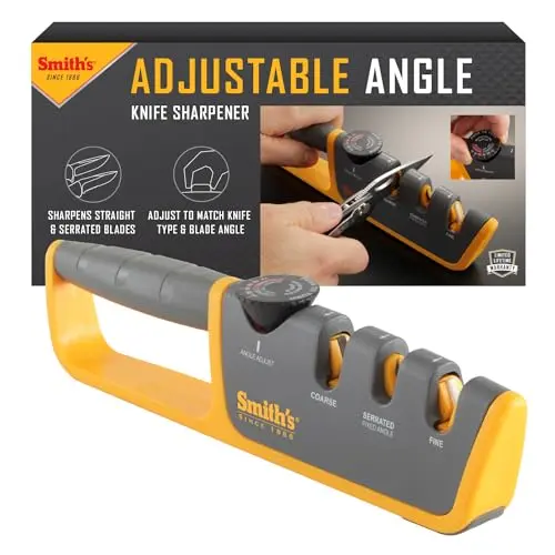 Smith's gray and yellow adjustable pull-through knife sharpener