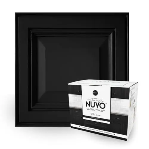 Nuvo Black Deco Cabinet Makeover Kit with paint cans and tools