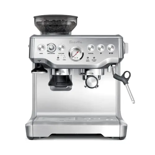 Breville Barista Express espresso machine with integrated grinder in stainless steel