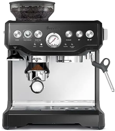 Breville Barista Express espresso machine with built-in grinder and tamper