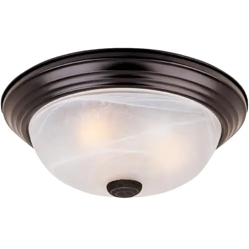 DESIGNERS FOUNTAIN Reedley flush mount ceiling light with white alabaster glass