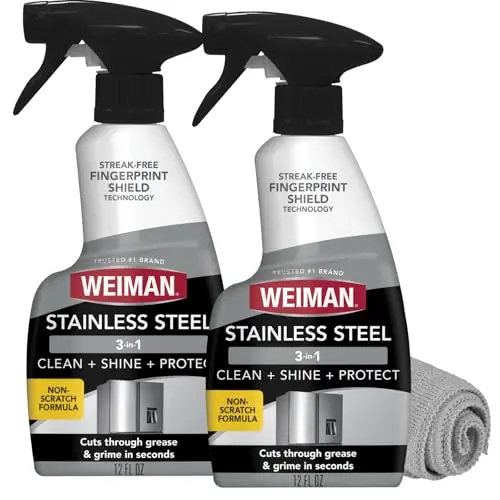 Weiman stainless steel cleaner spray with buffing towel