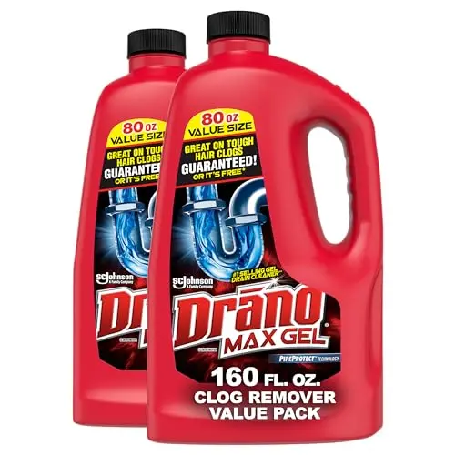 Drano Max Gel Drain Clog Remover pack for sink and shower drains