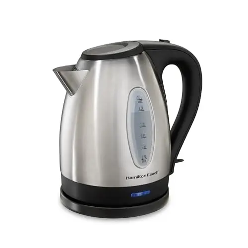Hamilton Beach stainless steel electric kettle with water window