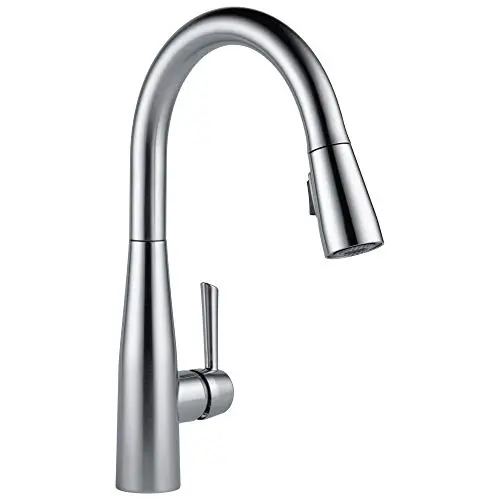 Delta Essa pull down kitchen faucet in brushed nickel with high-arc spout