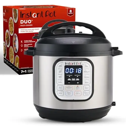Instant Pot Duo 7-in-1 8-quart electric pressure cooker in stainless steel