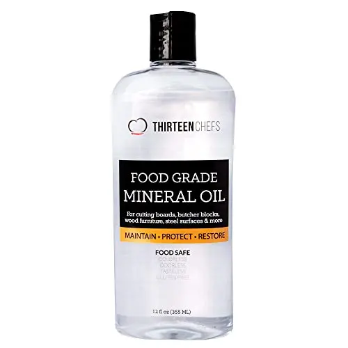Thirteen Chefs Mineral Oil with easy-application bottle