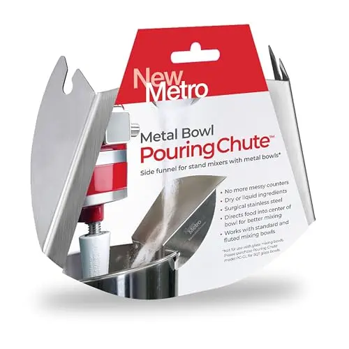 Stainless steel pouring chute for KitchenAid mixer