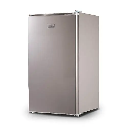 BLACK+DECKER 3.2 cubic foot compact refrigerator in silver