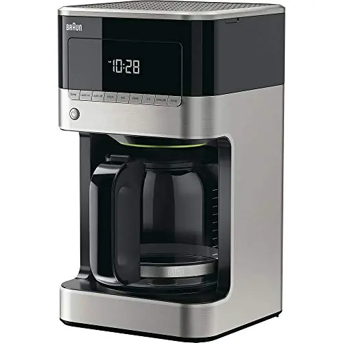 Braun BrewSense 12-cup drip coffee maker in stainless steel and black