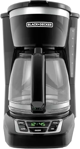 BLACK+DECKER 12-cup digital coffee maker in black