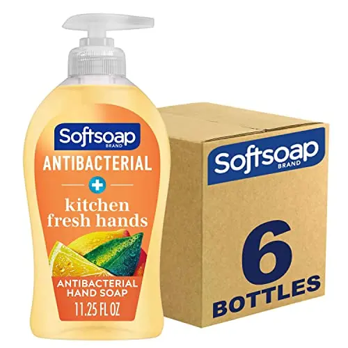 Softsoap Antibacterial Kitchen Fresh Hand Soap bottle with lemon fresh design