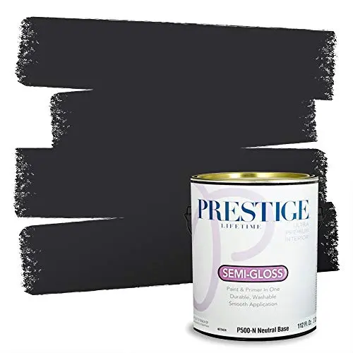 PRESTIGE Paints Tricorn Black semi-gloss interior paint can