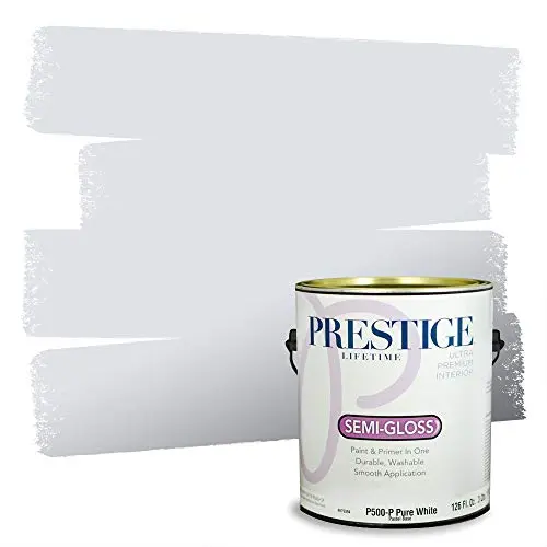 PRESTIGE Paints White Iris semi-gloss interior paint can