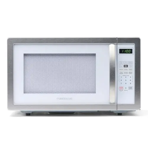 Farberware white platinum microwave with LED display