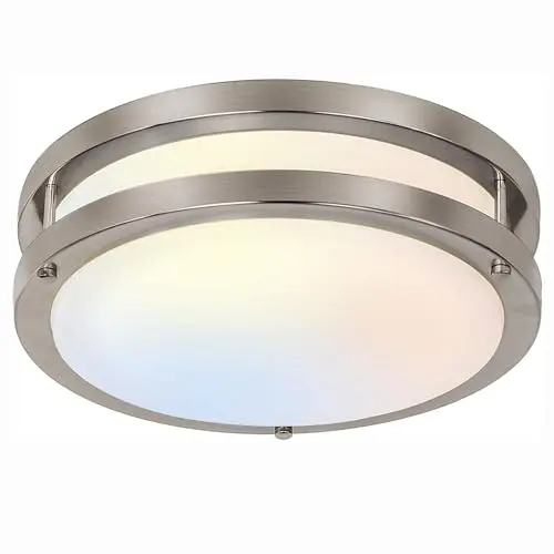 Hykolity brushed nickel round flush mount ceiling light