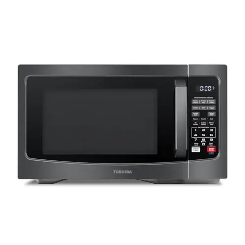 TOSHIBA EM131A5C-BS black stainless steel microwave oven with smart sensor