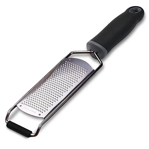 ALLWIN black stainless steel grater with soft handle for ginger