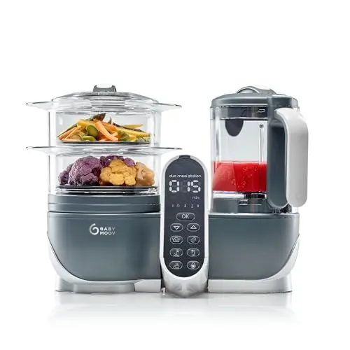 Babymoov Duo Meal Station in industrial grey with LCD display