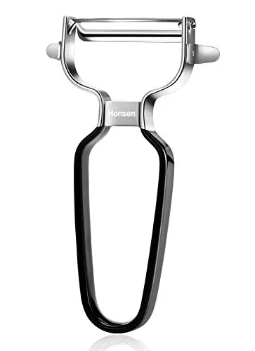 Honsen stainless steel vegetable peeler with black handle
