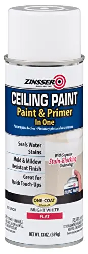 Zinsser ceiling paint spray can with stain-blocking technology