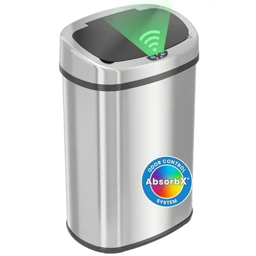 iTouchless SensorCan motion sensor trash can with odor filter