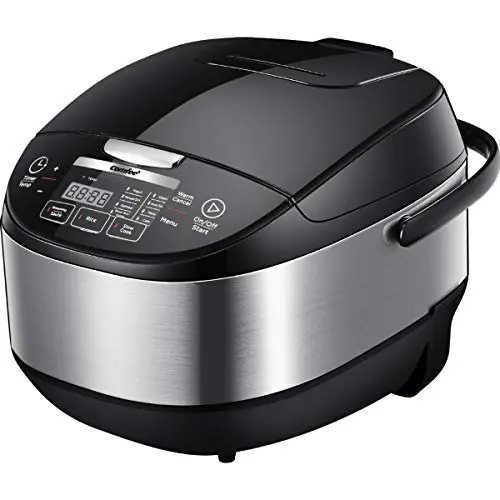 COMFEE' rice cooker with black finish and LED display