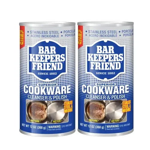 Bar Keepers Friend cookware cleanser powder container
