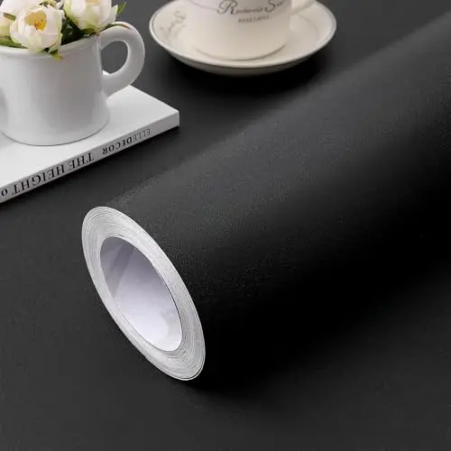 Black peel and stick contact paper for cabinets and drawers
