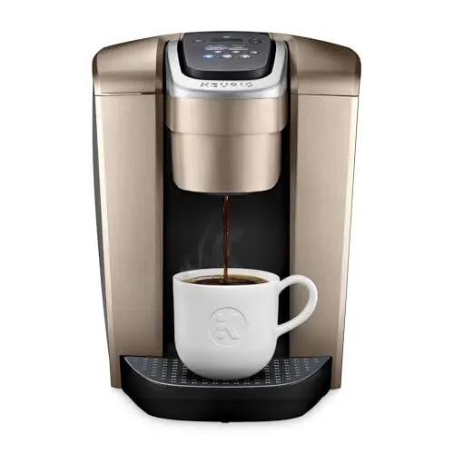Keurig K-Elite single serve coffee maker in brushed gold