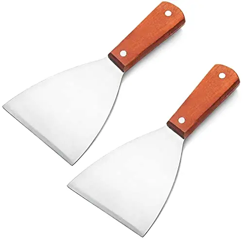 Acronde slant edge griddle spatula with wooden handle
