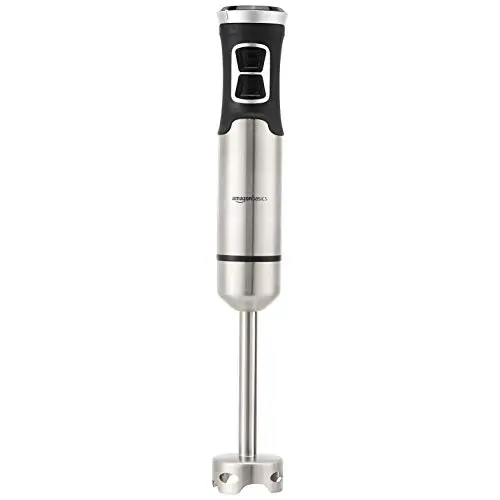 Amazon Basics multi-speed immersion blender in silver