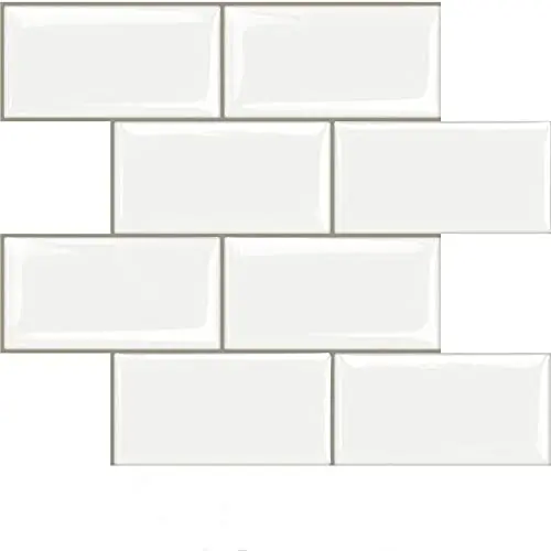 STICKGOO white subway peel and stick backsplash tiles