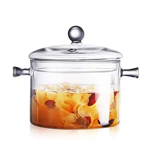 LEAVES AND TREES glass saucepan with cover for stovetop use