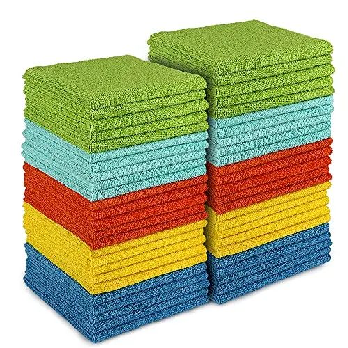 AIDEA microfiber cleaning cloths in blue and yellow colors